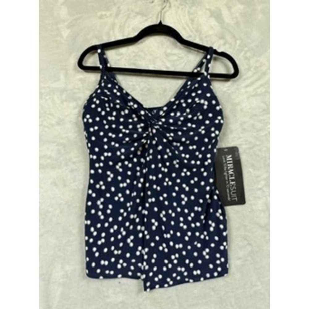 NEW Miraclesuit Luminare Tankini Top Womens Love Knot Flyaway 10 $142 - Picture 3 of 8